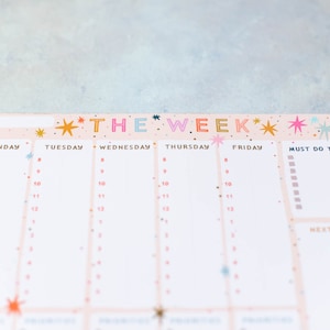 A4 Weekly Planner Colourful Stars Design WFH Planner To Do List Family Planner Motivation Organisation Desk Planner Daily Plan image 6