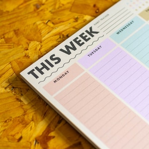 Colour Block This Week A4 Planner Notepad WFH Planner To Do List Motivation Organisation Desk Planner Daily Plan Planner Pad image 4