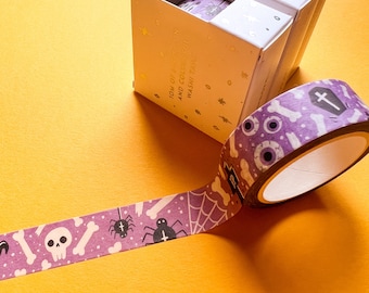 Purple Spooky Halloween Washi Tape: Eco-Friendly Paper Tape