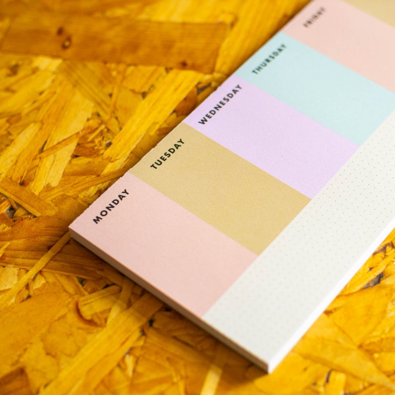 Colour Block At A Glance Small Weekly Planner Notepad Weekly Planner Desk Stationery Organisation Desk Planner Planner Pad image 3