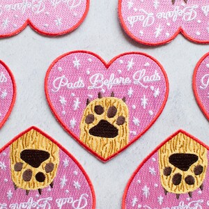 Pads Before Lads Patch dog patch cat patch dog gift cat gift animal lover pet patch heart patch animal patch animal gift image 2