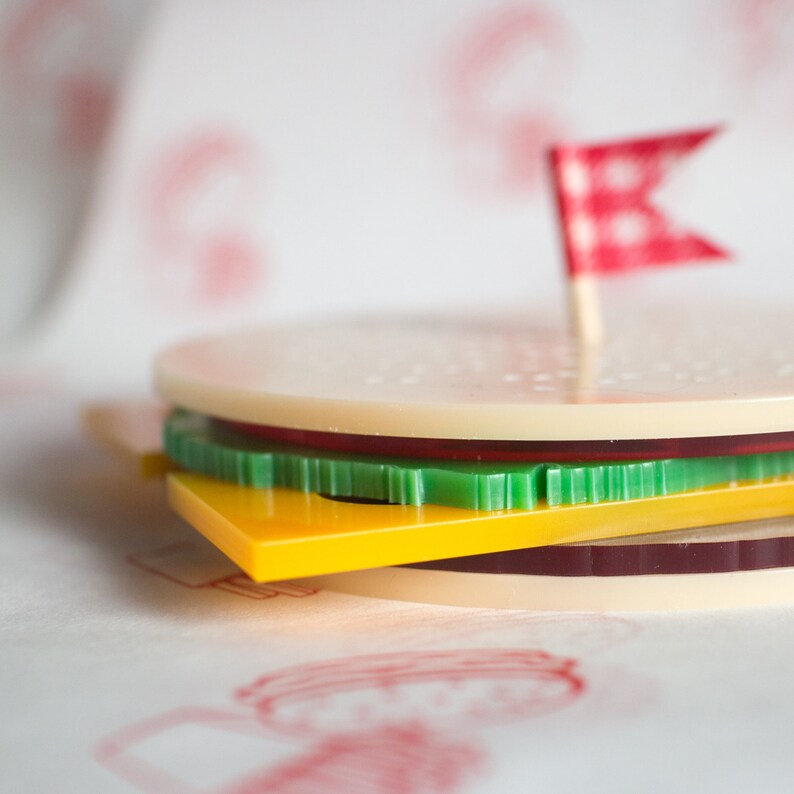Fun Burger coasters for the fast food fan set of 6 image 2