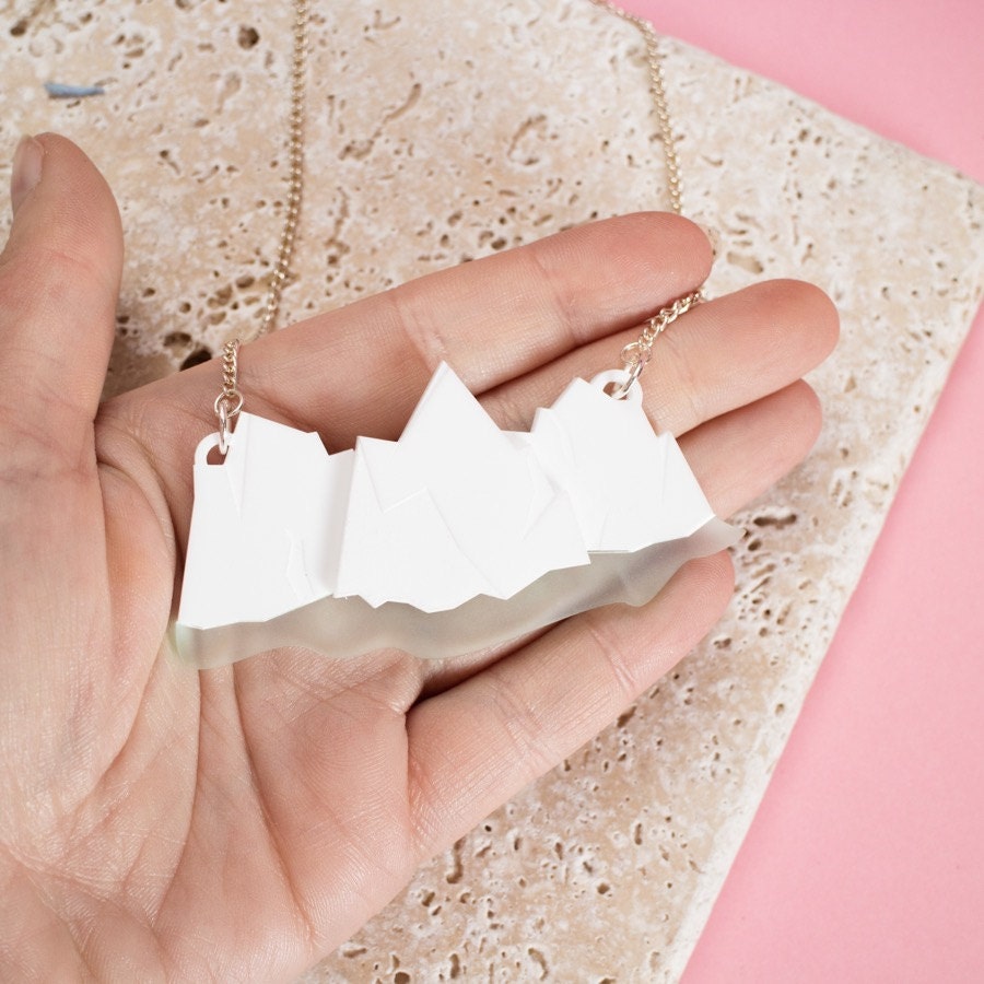 Iceberg Necklace Geometric Necklace Iceberg Jewellery Etsy UK