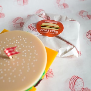 Fun Burger coasters for the fast food fan set of 6 image 5