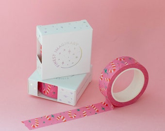 Candy Cane Washi Tape - Paper Tape - Kawaii Stationery - Cute Stationery - Eco Tape - Eco Friendly Tape - Bullet Journal - Christmas Washi