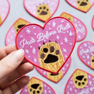 Pads Before Lads Patch - dog patch - cat patch - dog gift - cat gift - animal lover - pet patch - heart patch - animal patch - animal gift