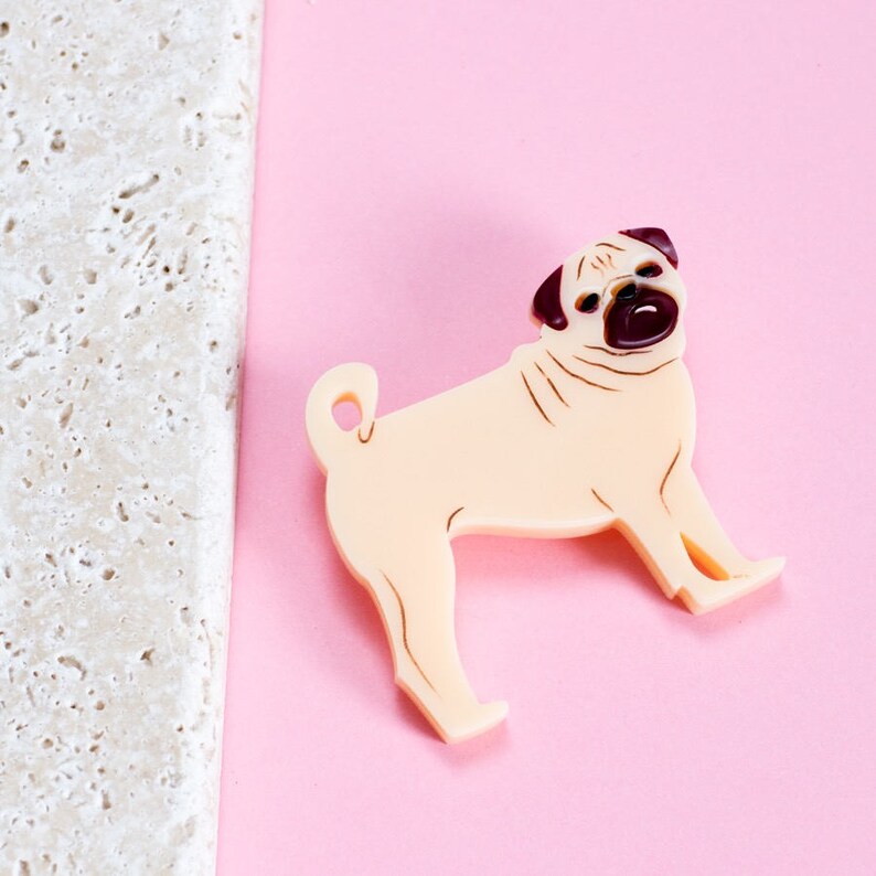 Pug Brooch Pug Gift Gift for Dog Lover Dog Jewellery Etsy