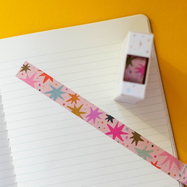Cinta washi de estrellas de colores - Cinta de papel - Papelería kawaii - Papelería bonita - Cinta ecológica - Cinta ecológica - Bullet Journal
