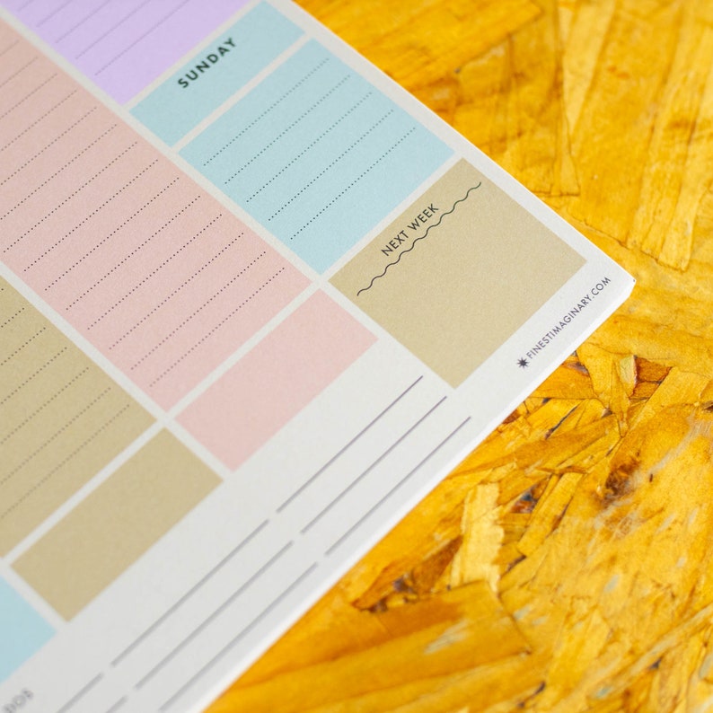 Colour Block A4 Weekly Planner Notepad: Habit Tracker - Etsy UK