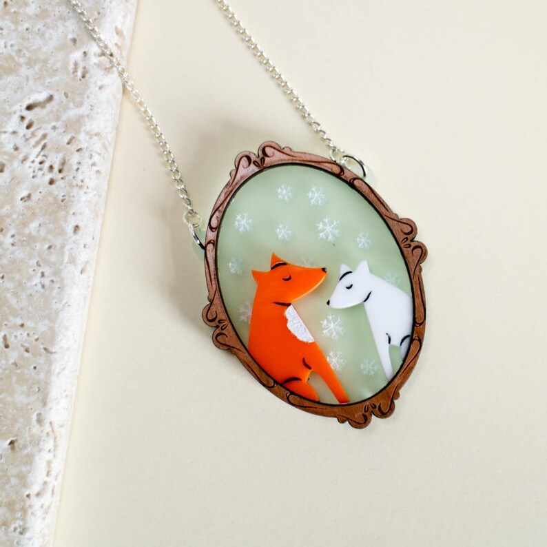 Fox Portrait Necklace fox jewellery fox jewelry fox Etsy