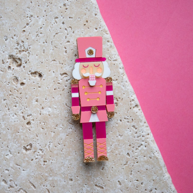 Pink Nutcracker Brooch Christmas Pins Nutcracker Ballet Etsy UK