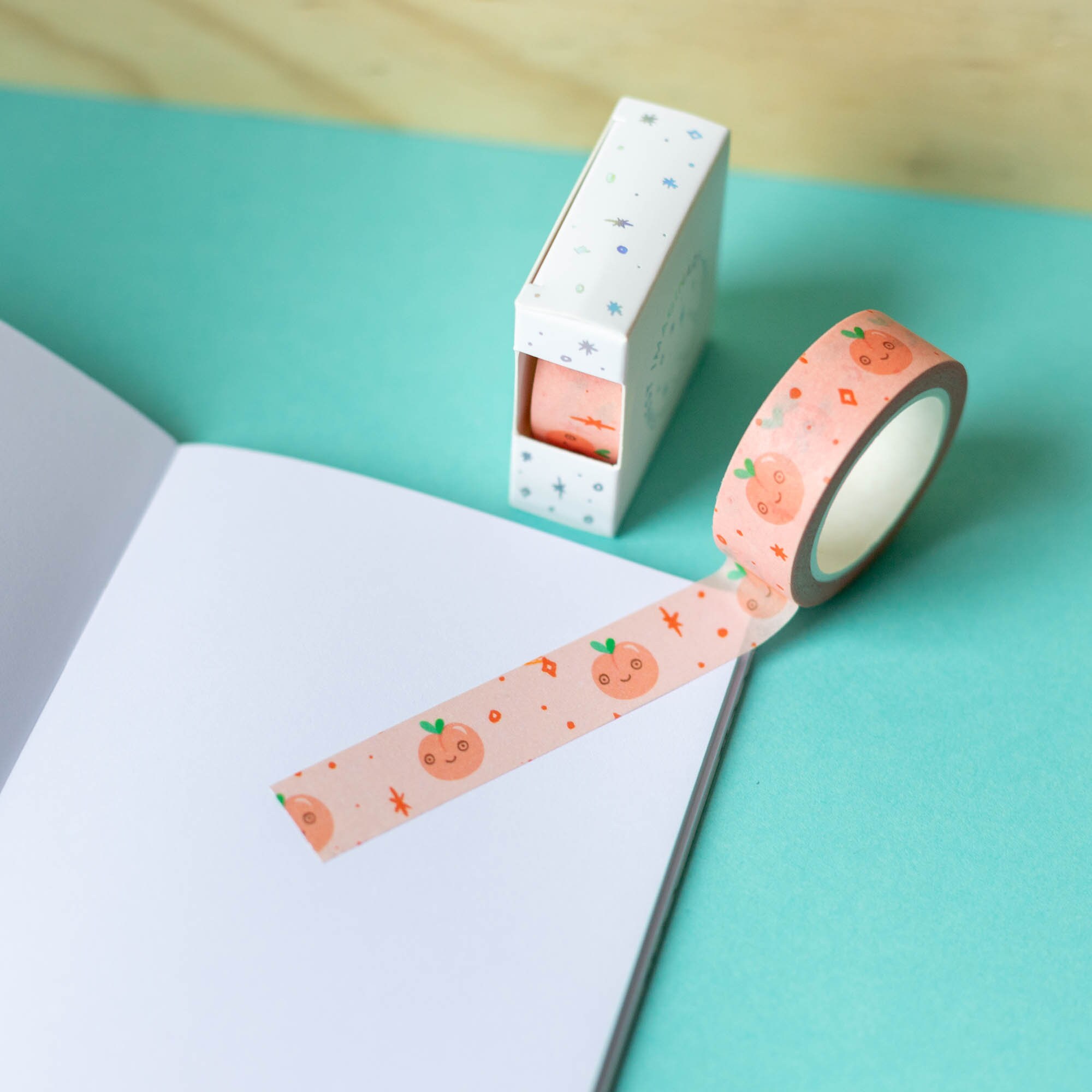 Fizzy Peach Washi Tape Paper Tape Kawaii Stationery Cute Etsy