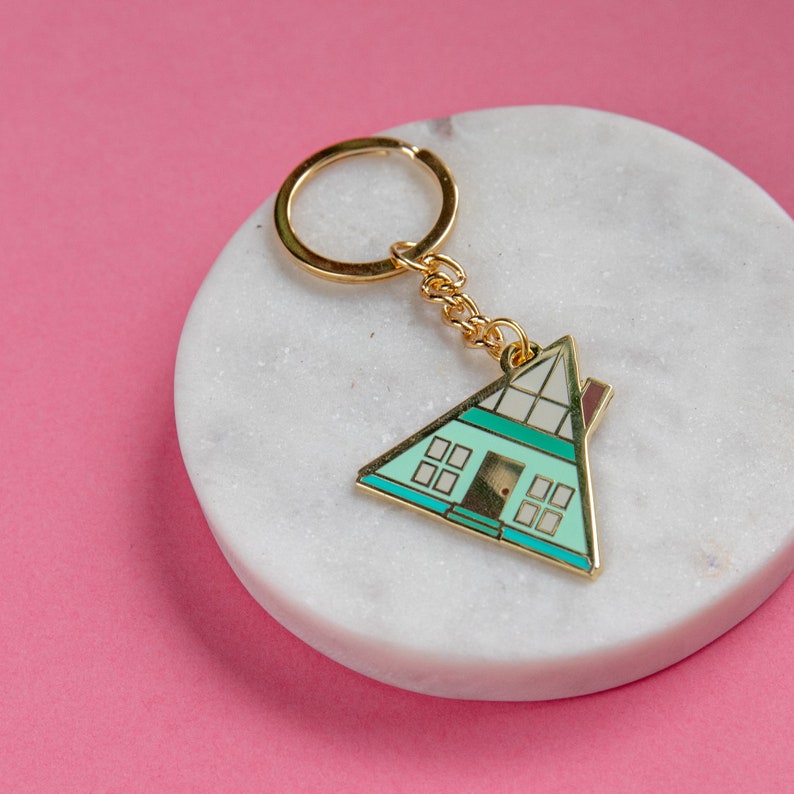A Frame Cabin Key Chain Cabin key ring A Frame key ring outdoor lover cute key ring cabin gift outdoors gift image 2