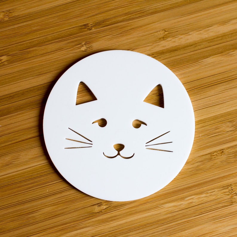 Kitty Coasters Set of Four Cat Coasters Cat Homeware Cat Etsy