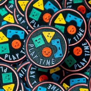 Play Time block Patch - kids patch - colourful patch - kids gift -  kids accessory - toy patch - fun patch -  iron on patch