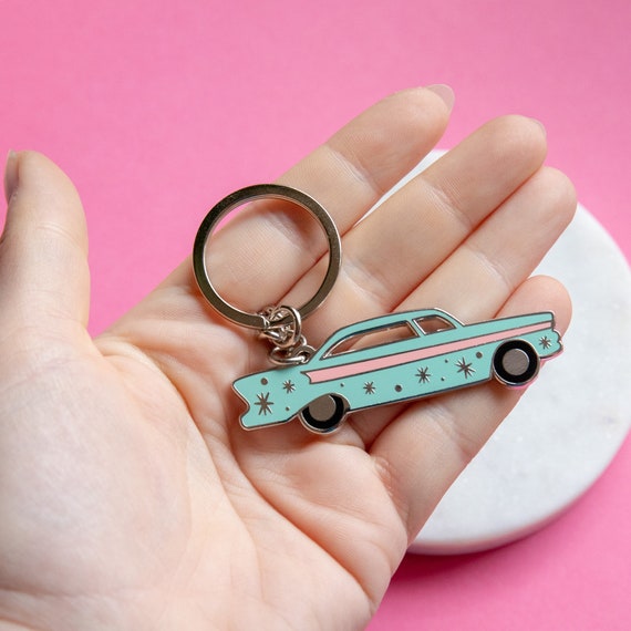 finestimaginary Mid Century Car Key Chain - Vintage Car Key Ring - Car Key Ring - Vintage Gift - Cute Key Ring - New Car Gift - Palm Springs