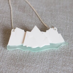 Iceberg necklace geometric necklace iceberg jewellery geometric jewellery ice necklace frozen necklace iceberg pendant image 3