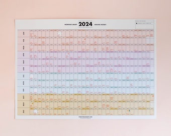 2024 Small Business Colourful Wall Planner Landscape | 2024 Monthly Planner | 2024 Small Business Planner