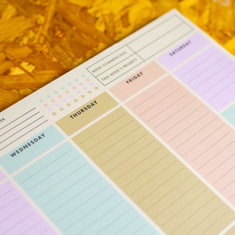 Colour Block A4 Weekly Planner Notepad: Habit Tracker - Etsy UK