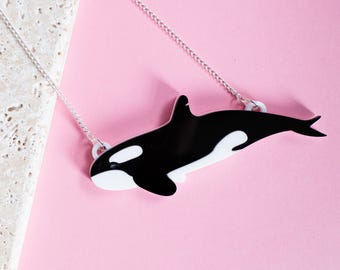 Killer Whale Necklace | Orca Jewellery | Orca Whale Gifts | Whale Pendant | Animal Lover Gift | Ocean Necklace