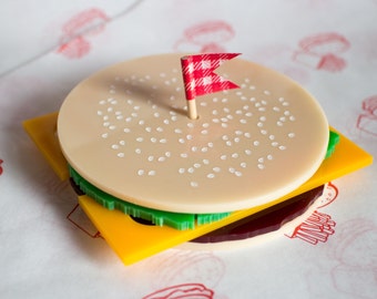 Fun Burger coasters for the fast food fan set of 6