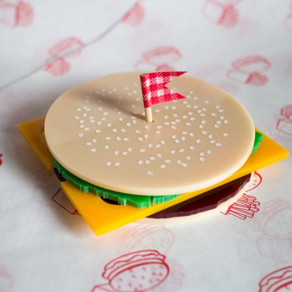 Fun Burger coasters for the fast food fan set of 6