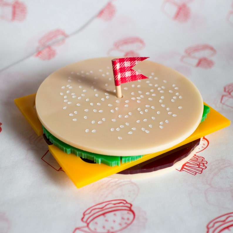 Fun Burger coasters for the fast food fan set of 6 image 1