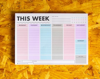 Colour Block This Week Planner A5 Notepad | Weekly Planner | Family Planner | Desk Stationery | Organisation | Desk Planner | Planner Pad