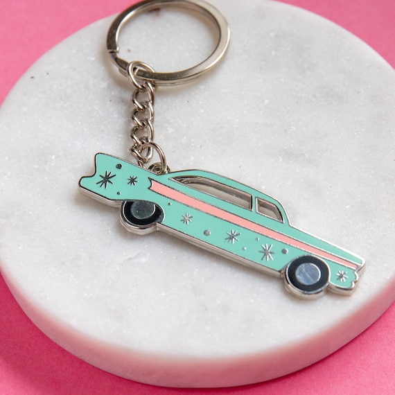 Mid Century Car Key Chain Vintage Car Key Ring Car Key Ring Vintage Gift  Cute Key Ring New Car Gift Palm Springs 