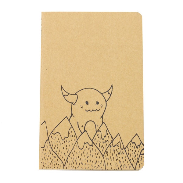 Mountain Monster Notebook Screen Printed Pocket Moleskine Cahier