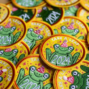 Take a Leap Cute Frog 2024 Patch commemorative patch 2024 patch leap year 2024 collectable leap year birthday image 3