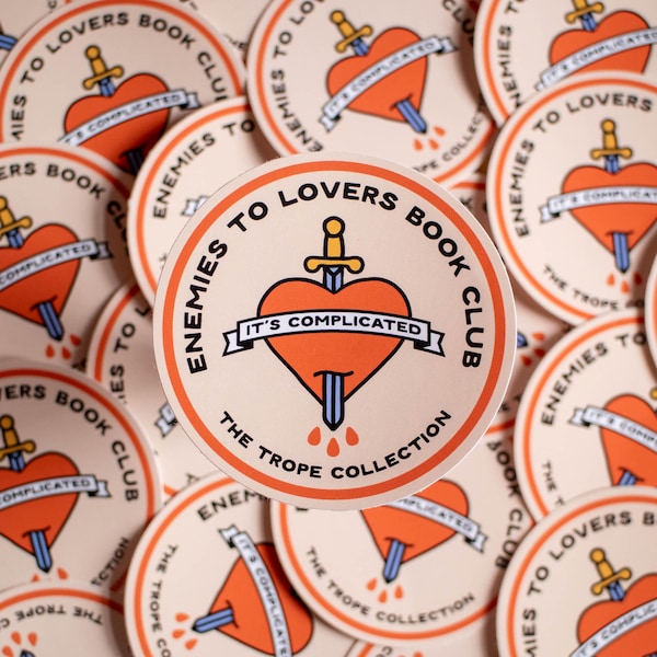 Pegatina de vinilo del Club de lectura "Enemigos a amantes" - pegatina literaria - pegatina de libro picante - pegatina de libro obsceno - pegatina troquelada - pegatina para Kindle