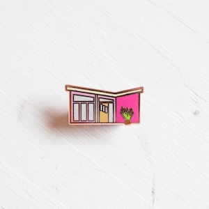 Palm Springs House Enamel Pin: Mid-Century Modern Lapel Pin