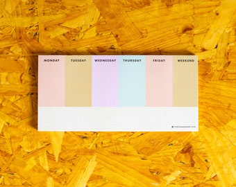 Colour Block At A Glance Small Weekly Planner Notepad | Weekly Planner | Desk Stationery | Organisation | Desk Planner | Planner Pad
