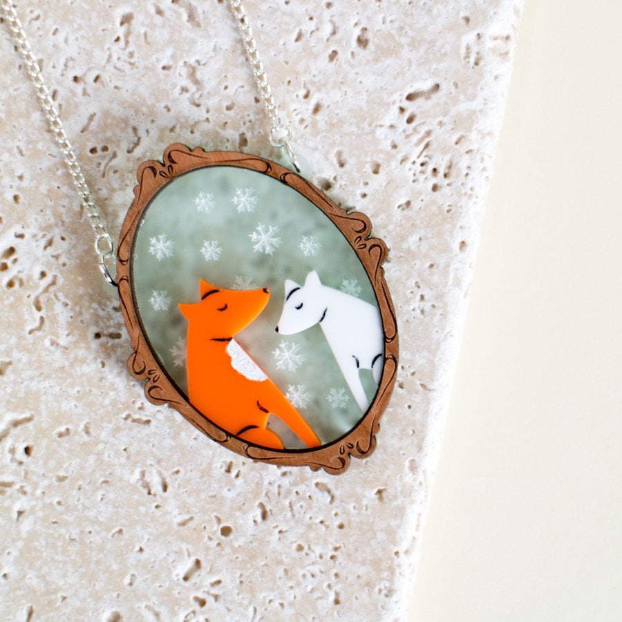 Fox Portrait Necklace fox jewellery fox jewelry fox Etsy