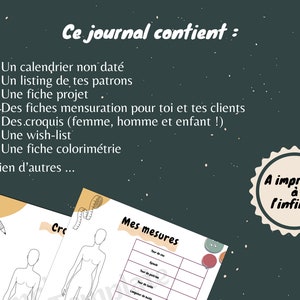 Journal de couture PDF imprimable Carnet de couture Planificateur de couture Format A4-A5 image 2