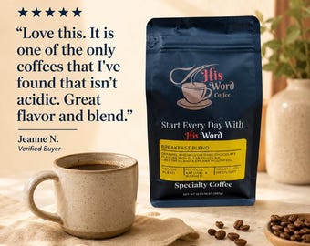 Breakfast Blend Coffee Gift | Fresh Roasted Small Batch Specialty Coffee | 12 oz Medium Light Roast Whole Bean or Ground