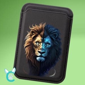 Carteira Vegana Artística: Compatível com MagSafe®, Acessório Ecológico, Presente para Amantes da Vida Selvagem, Estilo Minimalista, Suporte Exclusivo para Telefone
