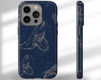 Whale Phone Case - Deep Blue Ocean Design | Protective Case for iPhone and Samsung | Marine Life Aesthetic