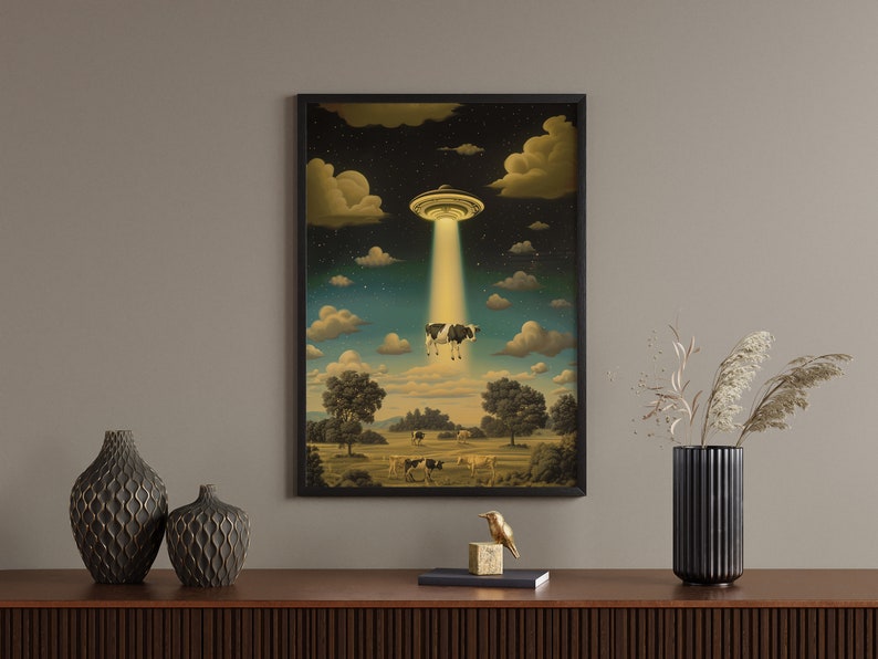 Ufo Cow Abduction Printable Wall Art – DIGITAL DOWNLOAD (JPEG ...