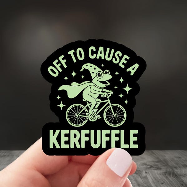 Off to Cause a Kerfuffle Frog Sticker, Fat Frog Sticker, Weird Stuff, Frog Meme Sticker, Sarcastic Sticker, Frog Stickers, Frog Decal