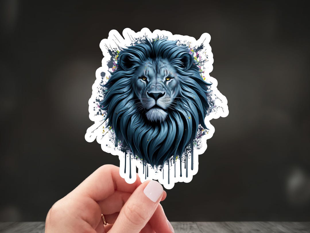 Lion Sticker Safari Animal Decal Regal Lion Portrait Vinyl Indoor ...