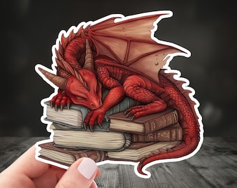 Book Dragon Sticker, Book Dragon Ornament, Dragon Book Nook,  Book Lover Sticker, Dragon Clipart, Dragon Bookmark, Bookdragon, Romantasy