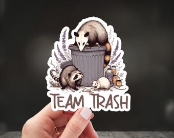 Opossum Sticker Raccoon Sticker Team Trash Cute Animal Sticker Raccoon Lover Opossum Gifts Funny Opossum Raccoon Accessory Decal For Tumbler