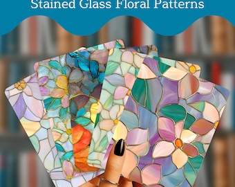Stained Glass Kindle Case Inserts | Kindle Insert Set | Kindle Aesthetic Accessories | Mosaic Kindle Case Decor | Bookish Kindle Accessory