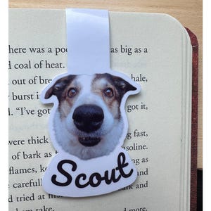 Personalized Dog Bookmark, Magnetic Bookmark Dog, Custom Pet Photo Gift, Magnetic Bookmarks for mom, Custom Bookmark, Dog Photo Bookmark