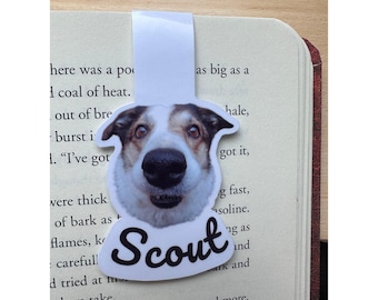 Personalized Dog Bookmark, Magnetic Bookmark Dog, Custom Pet Photo Gift, Magnetic Bookmarks for mom, Custom Bookmark, Dog Photo Bookmark