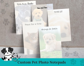 Custom Pet Photo Notepad, Custom Dog Stationery Gift for Her, Custom Dog Notepad, Cat Stationary,  Personalized Gift for Dog Groomer