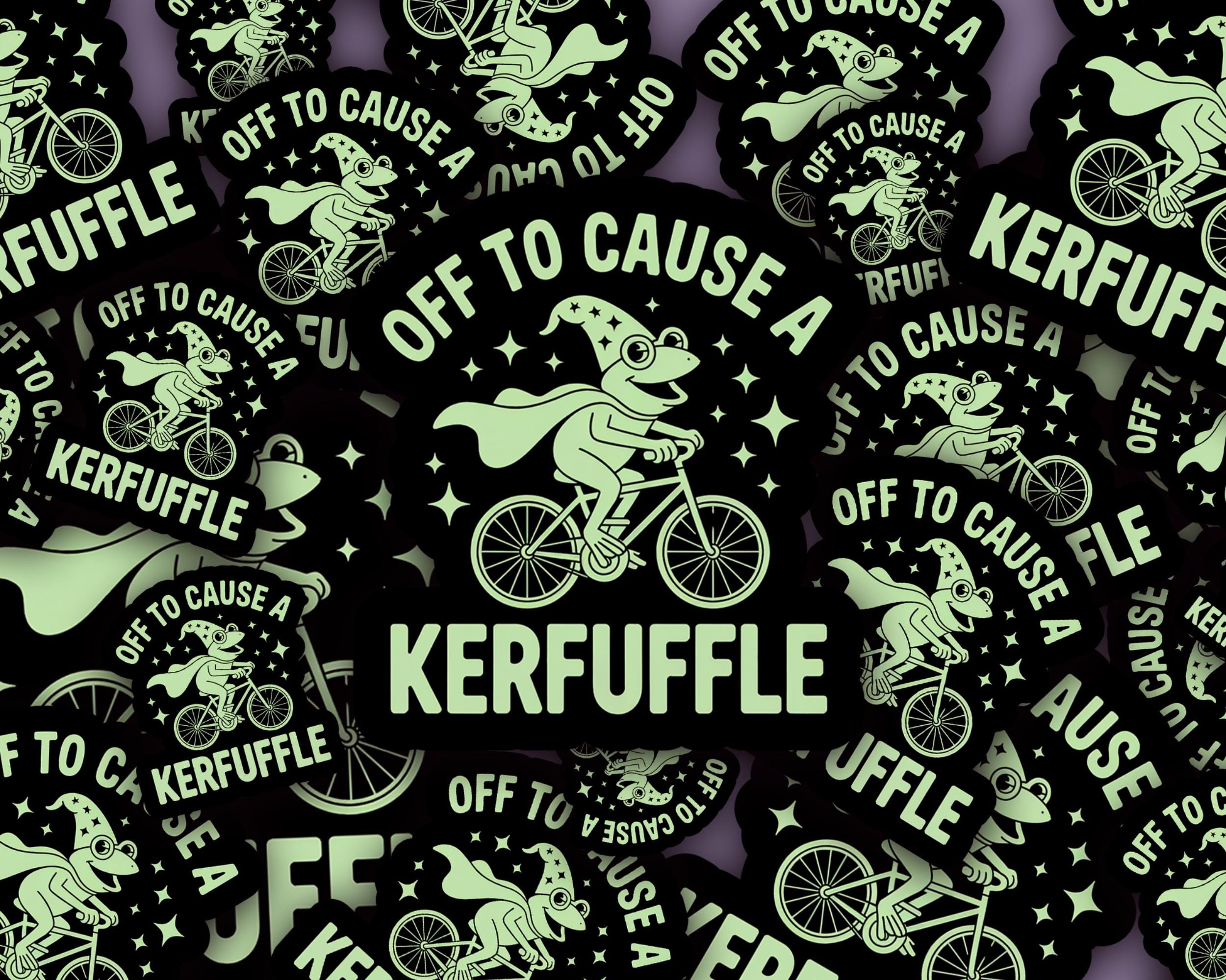 Off to Cause a Kerfuffle Frog Sticker, Fat Frog Sticker, Weird Stuff ...