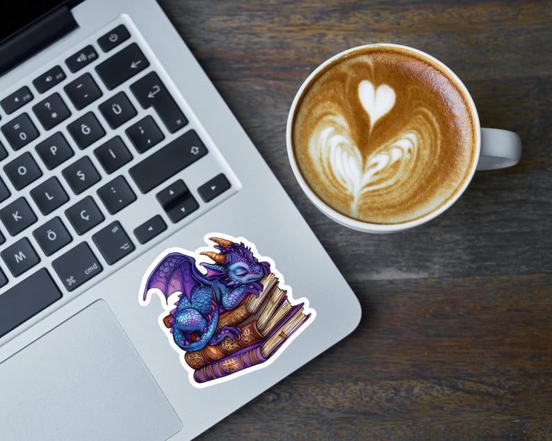 Fantasy Sticker, Dragon Sticker, Dragon Lover Gift, Cute Dragon Sticker ...